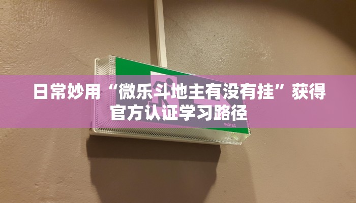 日常妙用“微乐斗地主有没有挂”获得官方认证学习路径 日常妙用“微乐斗地主有没有挂”获得官方认证学习路径